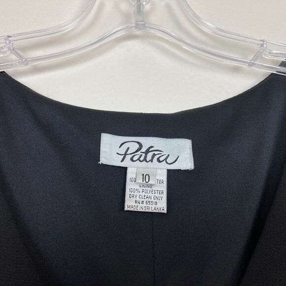 Patra Dress Size 10 Black Layered Chiffon Tiered Dress Minimalist Party Formal - Picture 3 of 8